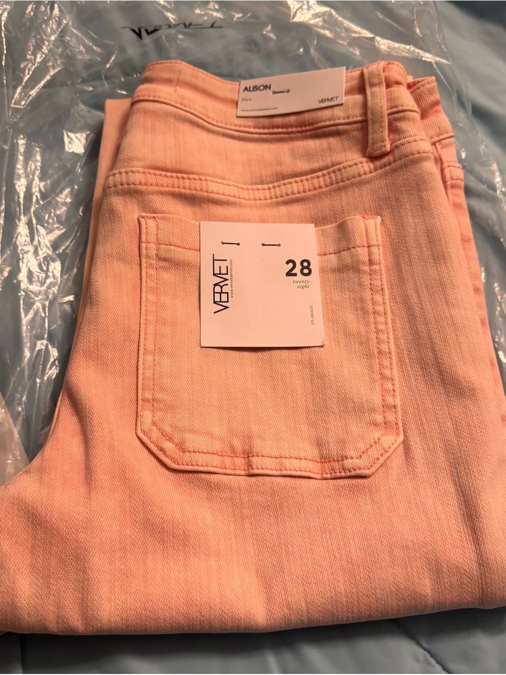 VERVET BY FLYING MONKEY Pink Straight Leg Jeans